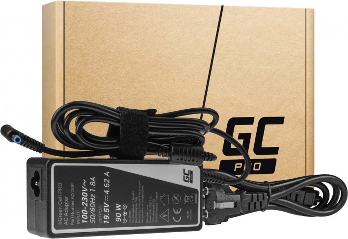 Lader/AC Adapter Green Cell PRO 19.5V 4.62A 90W geschikt geschikt voor Dell 250 G2 ProBook 650 G2 G3 Pavilion 15-N 15-N025SW 15-N065SW 15-N070SW.