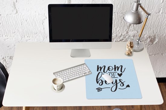 Muismat XXL 50x50 cm - Bureau onderlegger - Bureau mat Moeder - Zoon - Quotes - Bureaumat - Gaming mousepad xl - Bureaulegger groot - Computer deskmat