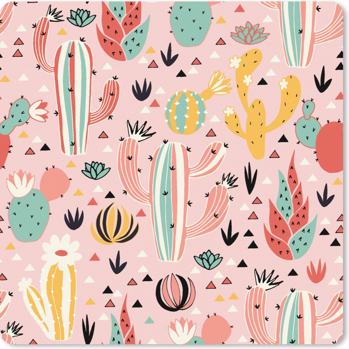 Muismat XXL 50x50 cm - Bureau onderlegger - Bureau mat Planten - Patronen - Cactus - Bureaumat - Gaming mousepad xl - Bureaulegger groot - Computer deskmat