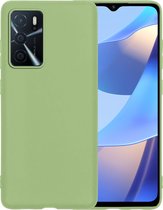 Hoesje Geschikt voor OPPO A16s Hoesje Siliconen Case Hoes - Hoes Geschikt voor OPPO A16s Hoes Cover Case - Groen