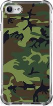 Smartphone hoesje iPhone SE 2022/2020 | iPhone 8/7 Anti-shock Hoesje met foto met transparante rand Camouflage