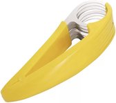 Multifunctionele Bananen snijder - Groentesnijder - Fruitsnijder -  Geel - RVS - Keukenaccessoires - Komkommer - Koken - Keukenartikelen - Keukengereedschap