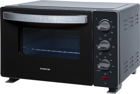 Inventum OV207B - Vrijstaande heteluchtoven - 20 liter - 1350 watt - 6 programma's - Zwart
