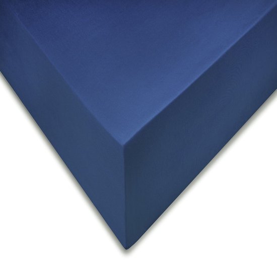 ZO! Home Satinado katoen/satijn hoeslaken blauw - eenpersoons (90x210/220) - luxe uitstraling - perfect passend
