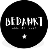 Wall Circle - Wall Circle Inside - Merci - Citations - Zwart - Wit - ⌀ 150 cm - Décoration murale - Peintures Ronds