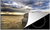 KitchenYeah® Inductie beschermer 81x52 cm - Neushoorn - Kalf - Dieren - Kookplaataccessoires - Afdekplaat voor kookplaat - Inductiebeschermer - Inductiemat - Inductieplaat mat