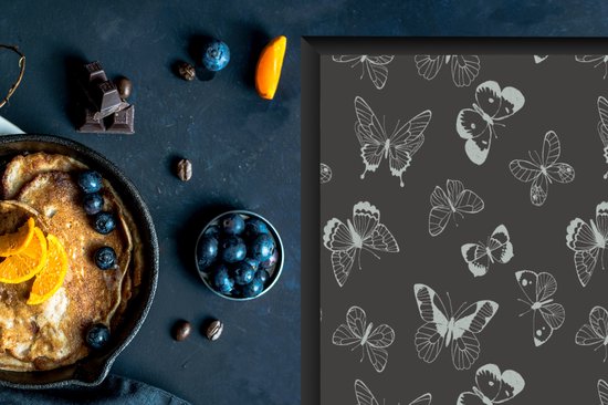 KitchenYeah® Inductie beschermer 83x51.5 cm - Vlinders - Retro - Design - Kookplaataccessoires - Afdekplaat voor kookplaat - Inductiebeschermer - Inductiemat - Inductieplaat mat