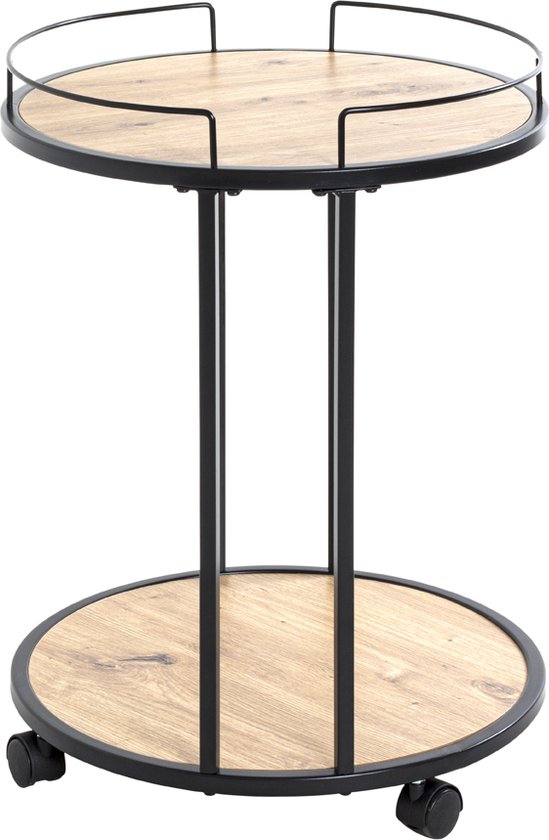 Woood Mesa Bijzettafel XL Hout Zwart 39xø78 - What is Hip
