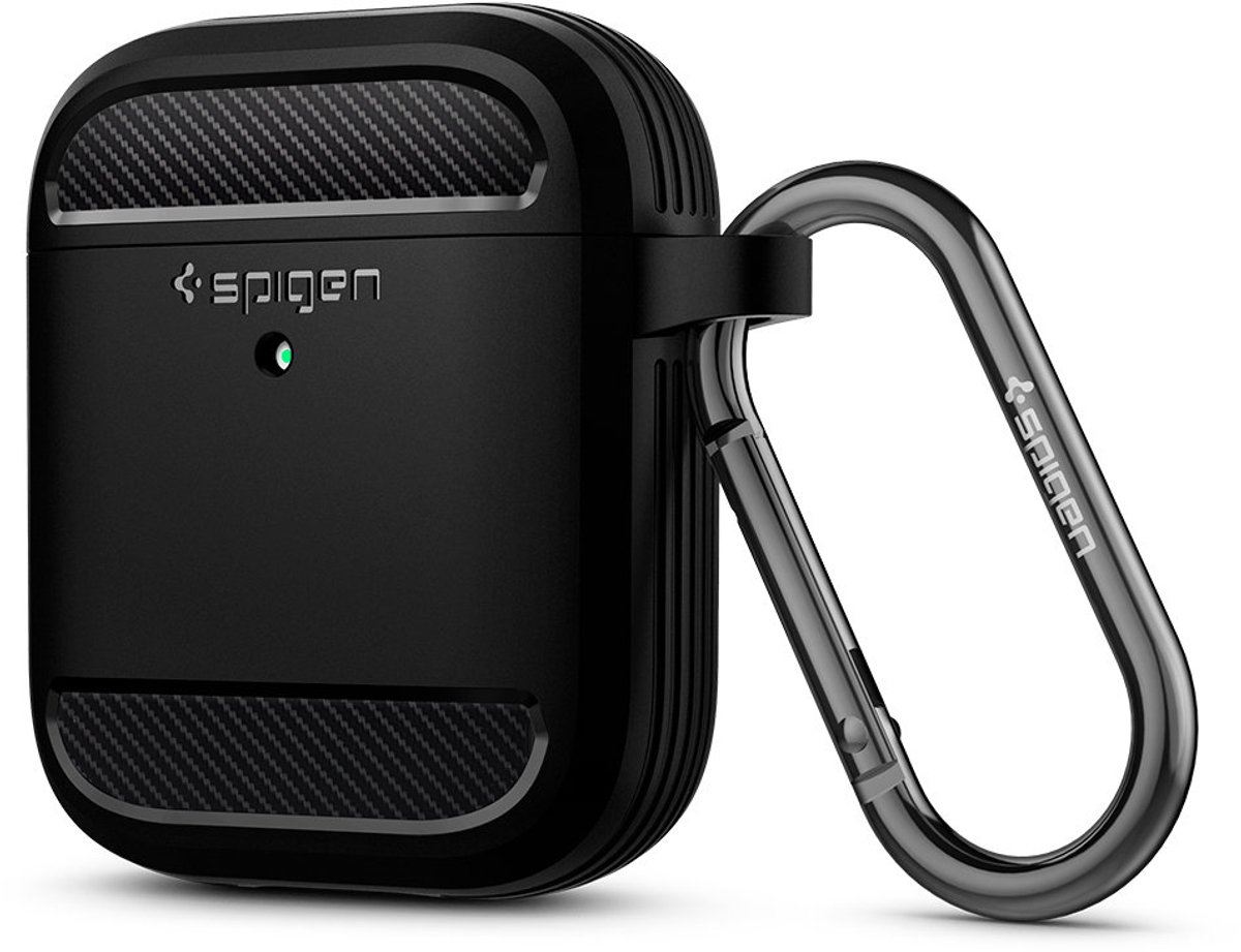 Spigen Rugged Armor hoesje voor AirPods 1 en 2 - zwart