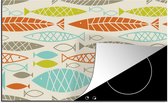 KitchenYeah® Inductie beschermer 91.2x52 cm - Vis - Jaren 50 - Patroon - Kookplaataccessoires - Afdekplaat voor kookplaat - Inductiebeschermer - Inductiemat - Inductieplaat mat