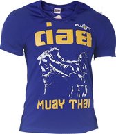 Fluory Fight Game Muay Thai Kickboks T-Shirt Blauw maat XL