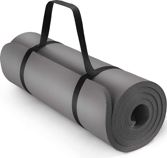 Sens Design Fitnessmat - Yogamat - 185 x 60 cm - 1.5cm dik - Grijs