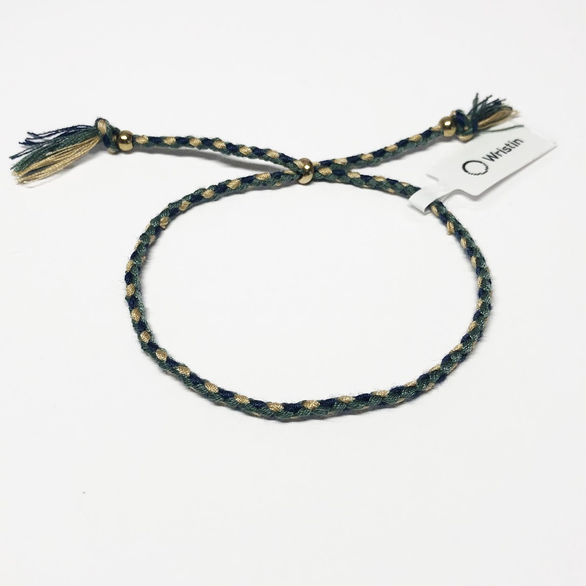 Wristin - Tibetaanse armband gevlochten groen/blauw/bruin
