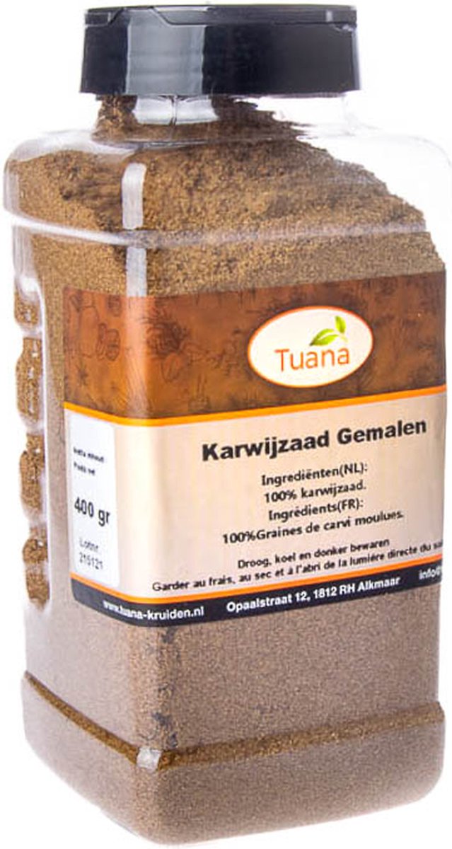 Goedkoopste Tuana Kruiden - Karwijzaad Gemalen - Strooibus 400 Gram - Kruiden Zonder Zout - GP0111