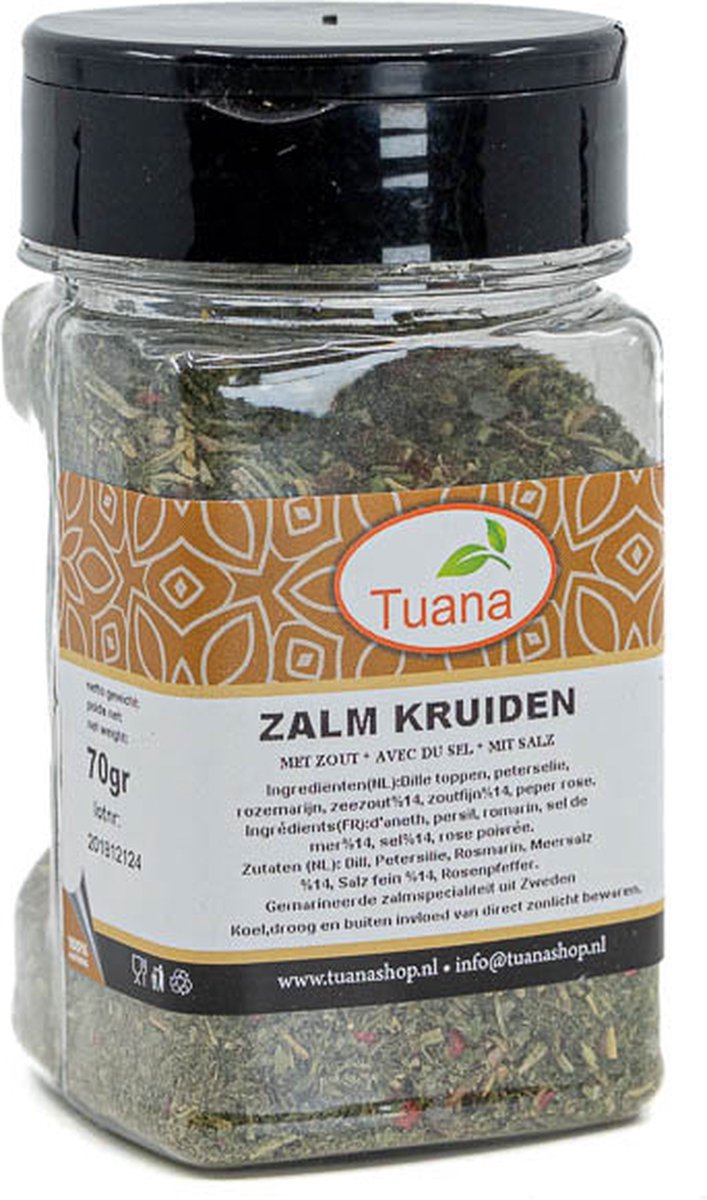 Goedkoopste Tuana Kruiden - Zalm Kruiden - Bakje 60 Gram - Kruiden Zonder Zout - KP0295