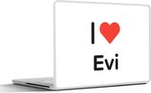 Laptop sticker - 15.6 inch - I love - Evi - Meisje - 36x27,5cm - Laptopstickers - Laptop skin - Cover