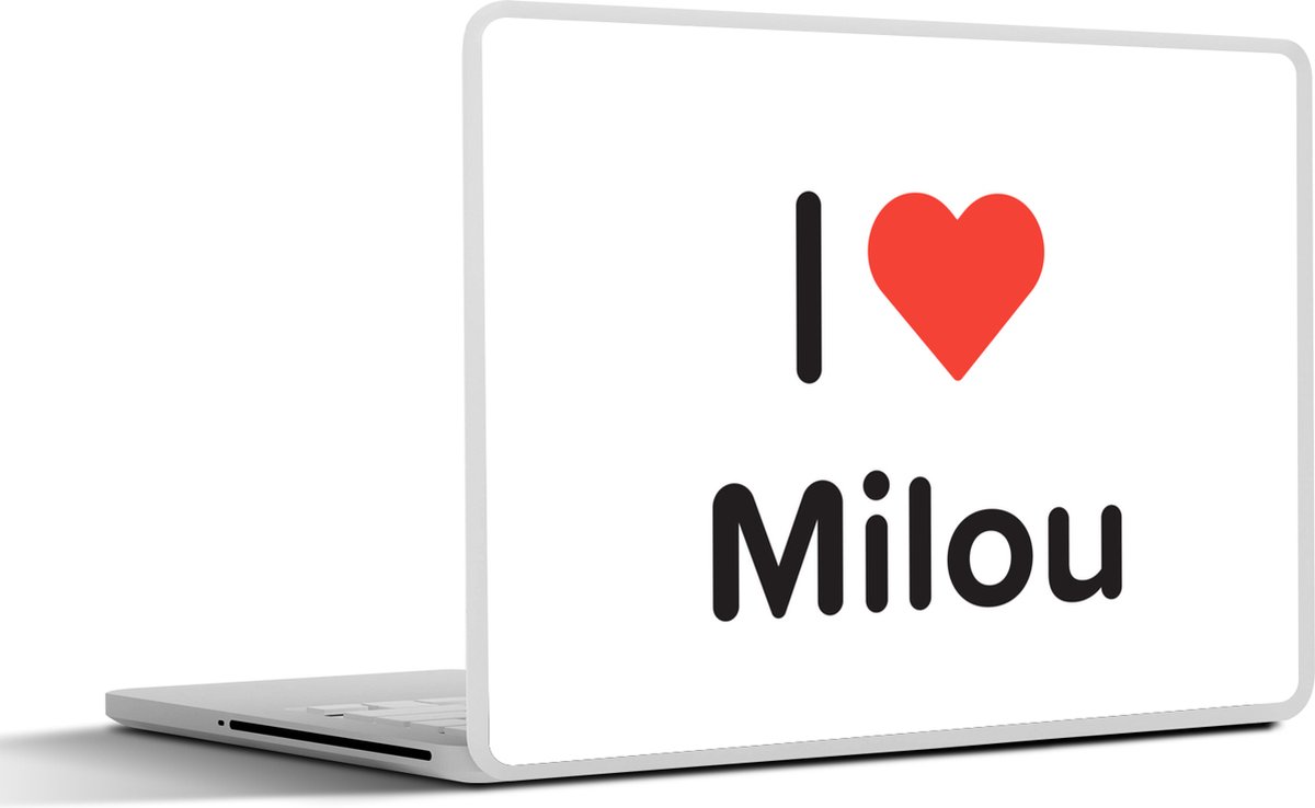 Laptop sticker - 13.3 inch - I love - Milou - Meisje - 31x22,5cm - Laptopstickers - Laptop skin - Cover