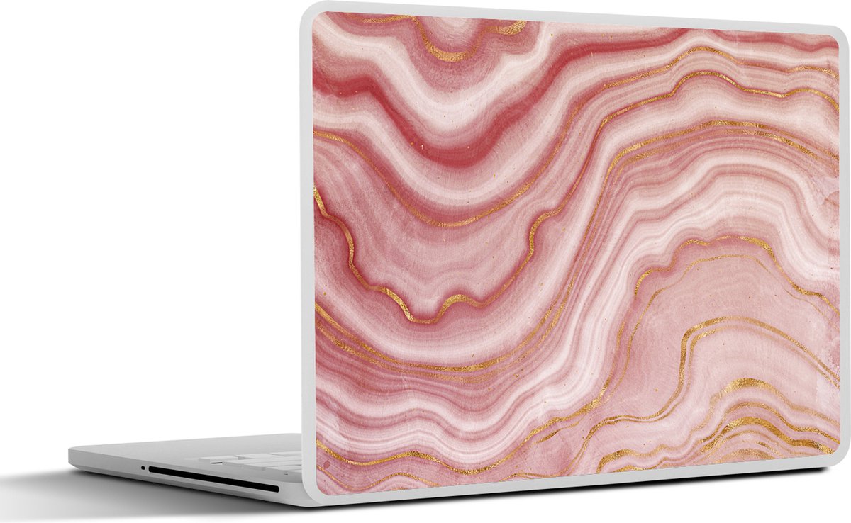 Laptop sticker - 13.3 inch - Agaat - Roze - Stenen - Kristal - 31x22,5cm - Laptopstickers - Laptop skin - Cover