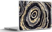 Laptop sticker - 17.3 inch - Agaat - Goud - Geode steen - Marmer - 40x30cm - Laptopstickers - Laptop skin - Cover