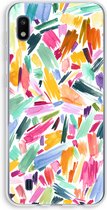Case Company® - Hoesje geschikt voor Samsung Galaxy A10 hoesje - Watercolor Brushstrokes - Soft Cover Telefoonhoesje - Bescherming aan alle Kanten en Schermrand
