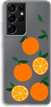 Case Company® - Hoesje geschikt voor Samsung Galaxy S21 Ultra hoesje - Will you be my clementine - Soft Cover Telefoonhoesje - Bescherming aan alle Kanten en Schermrand