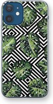 Case Company® - Hoesje geschikt voor iPhone 12 mini hoesje - Geometrische jungle - Soft Cover Telefoonhoesje - Bescherming aan alle Kanten en Schermrand