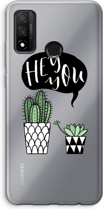 Case Company® - Hoesje geschikt voor Huawei P Smart (2020) hoesje - Hey you cactus - Soft Cover Telefoonhoesje - Bescherming aan alle Kanten en Schermrand