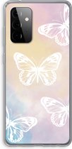 Case Company® - Hoesje geschikt voor Samsung Galaxy A72 hoesje - White butterfly - Soft Cover Telefoonhoesje - Bescherming aan alle Kanten en Schermrand