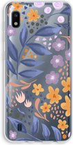 Case Company® - Samsung Galaxy A10 hoesje - Flowers with blue leaves - Soft Cover Telefoonhoesje - Bescherming aan alle Kanten en Schermrand