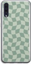 Case Company® - Hoesje geschikt voor Samsung Galaxy A50 hoesje - Grid Groen - Soft Cover Telefoonhoesje - Bescherming aan alle Kanten en Schermrand