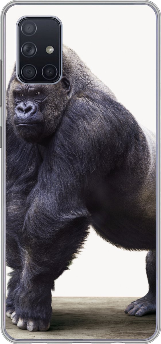 Telefoonhoesje Geschikt voor Samsung Galaxy A71 hoesje - Gorilla - Dieren - Jongens - Meisjes - Kinderen - Siliconen Telefoonhoesje Telefoonhoesje