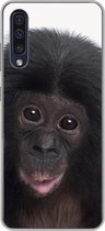 Geschikt voor Samsung Galaxy A50 hoesje - Aap - Chimpansee - Portret - Kinderen - Jongens - Meisjes - Siliconen Telefoonhoesje
