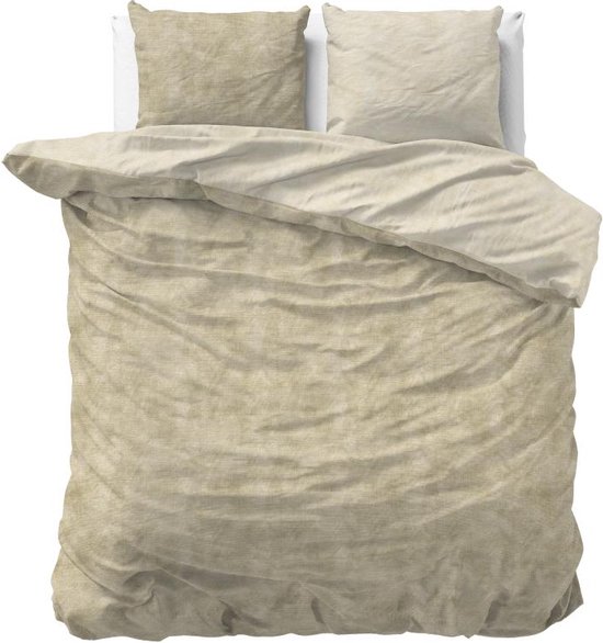 Sleeptime Flanel Twin Washed Cotton Dekbedovertrekset - Lits-Jumeaux - 240 x 200/220 + 2 kussenslopen 60x70 - Taupe