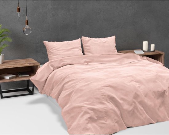 Velvet Uni 1-persoons dekbedovertrekset 140x220cm roze