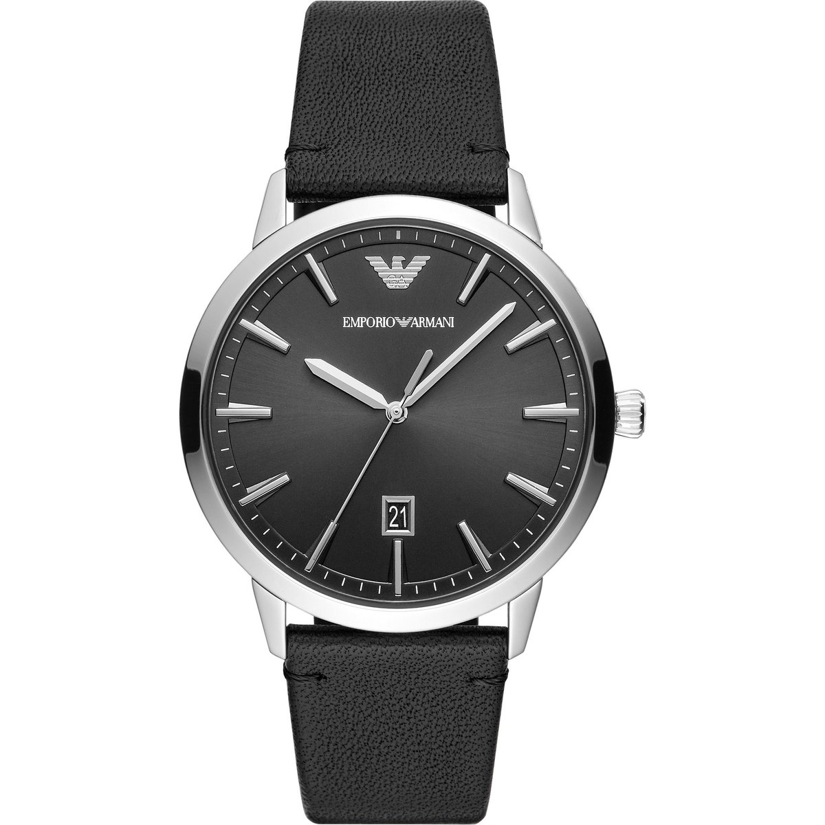 Emporio Armani Herenhorloge analoog quartz One Size Zwart Zilver 32017146