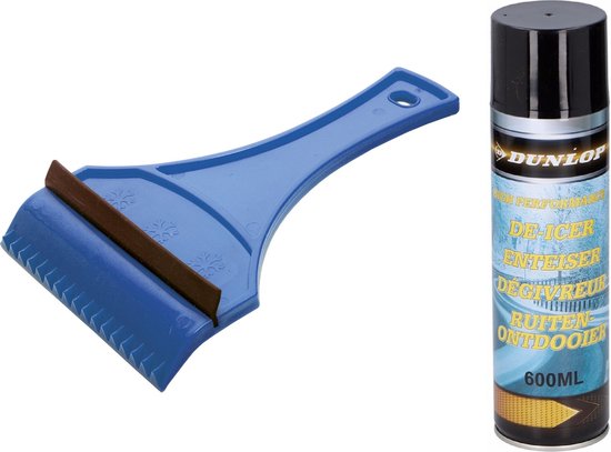 Foto: 2x stuks ijskrabber raamkrabber auto met koper blad en rubberen trekker blauw kunststof 9 x 16 cm ruitenkrabber
