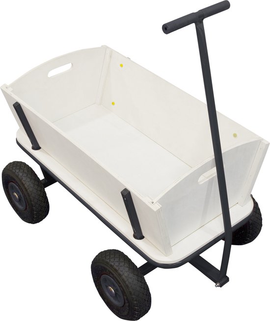 Sunny Billy Beach Wagon Bolderkar Antraciet - Blank hout - Bolderwagen met luchtbanden - 94x61x97cm