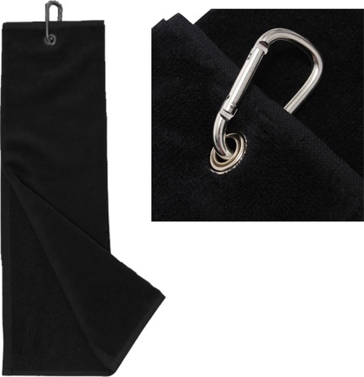 Golf Handdoek Tri-Fold Zwart