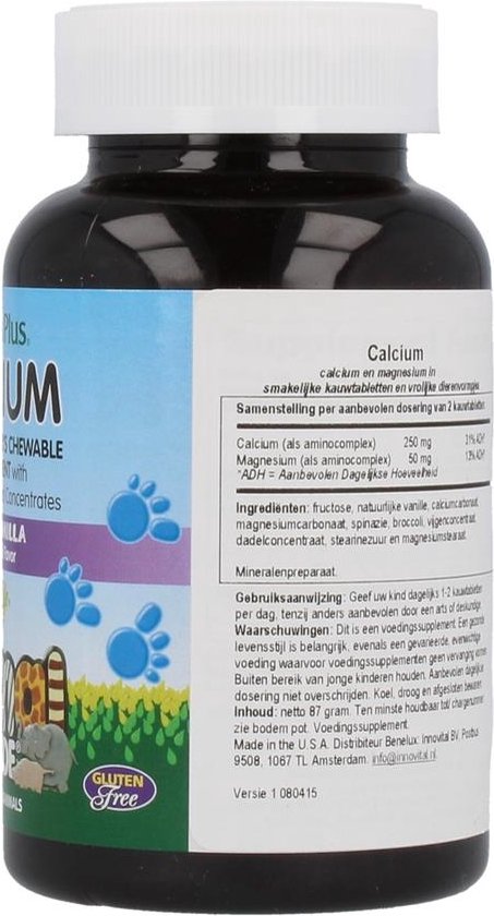 Animal Parade - Calcium kauwtabletten (met magnesium) - 90 kauwtabletten |  