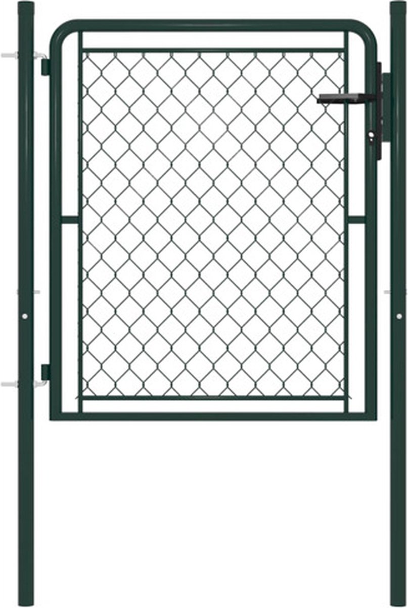vidaXL - Tuinpoort - staal - 100x100 - cm - groen