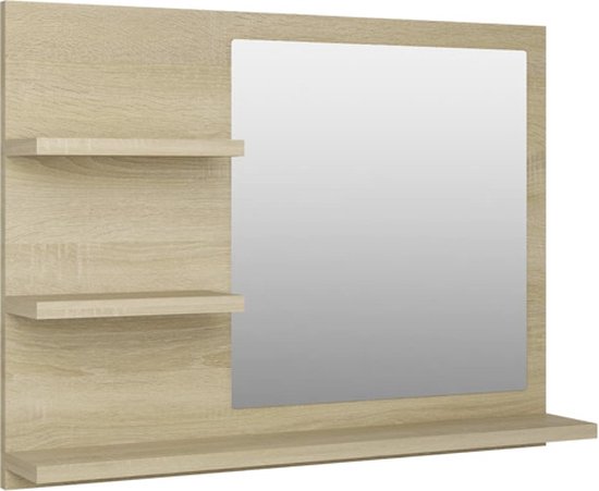 vidaXL - Badkamerspiegel - 60x10,5x45 - cm - bewerkt - hout - sonoma - eikenkleurig