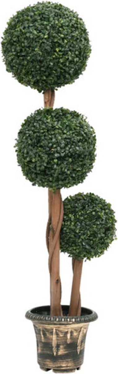 vidaXL Kunstplant - met - pot - buxus - bolvorming - 119 - cm - groen