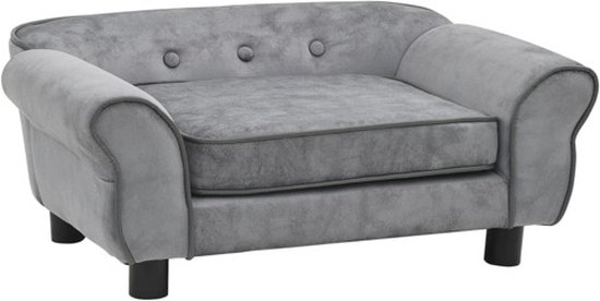 vidaXL - Hondenbank - 72x45x30 - cm - pluche - grijs