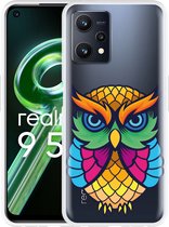 Realme 9 5G Hoesje Colorful Owl Artwork - Designed by Cazy