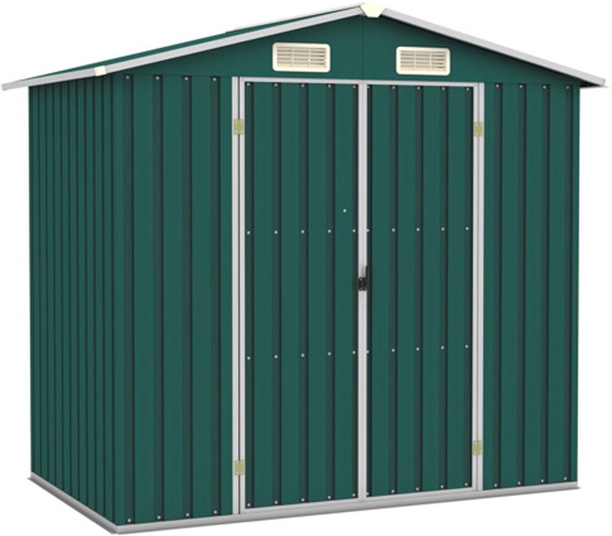 vidaXL Tuinschuur 205x129x183 cm gegalvaniseerd staal groen
