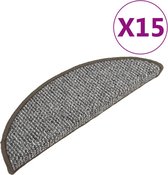 vidaXL - Trapmatten - 15 - st - 65x21x4 - cm - grijs
