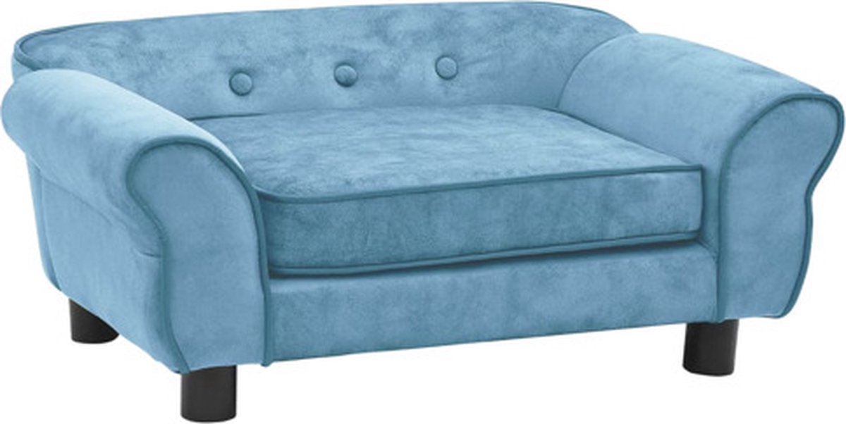 vidaXL Hondenbank 72x45x30 cm pluche turquoise
