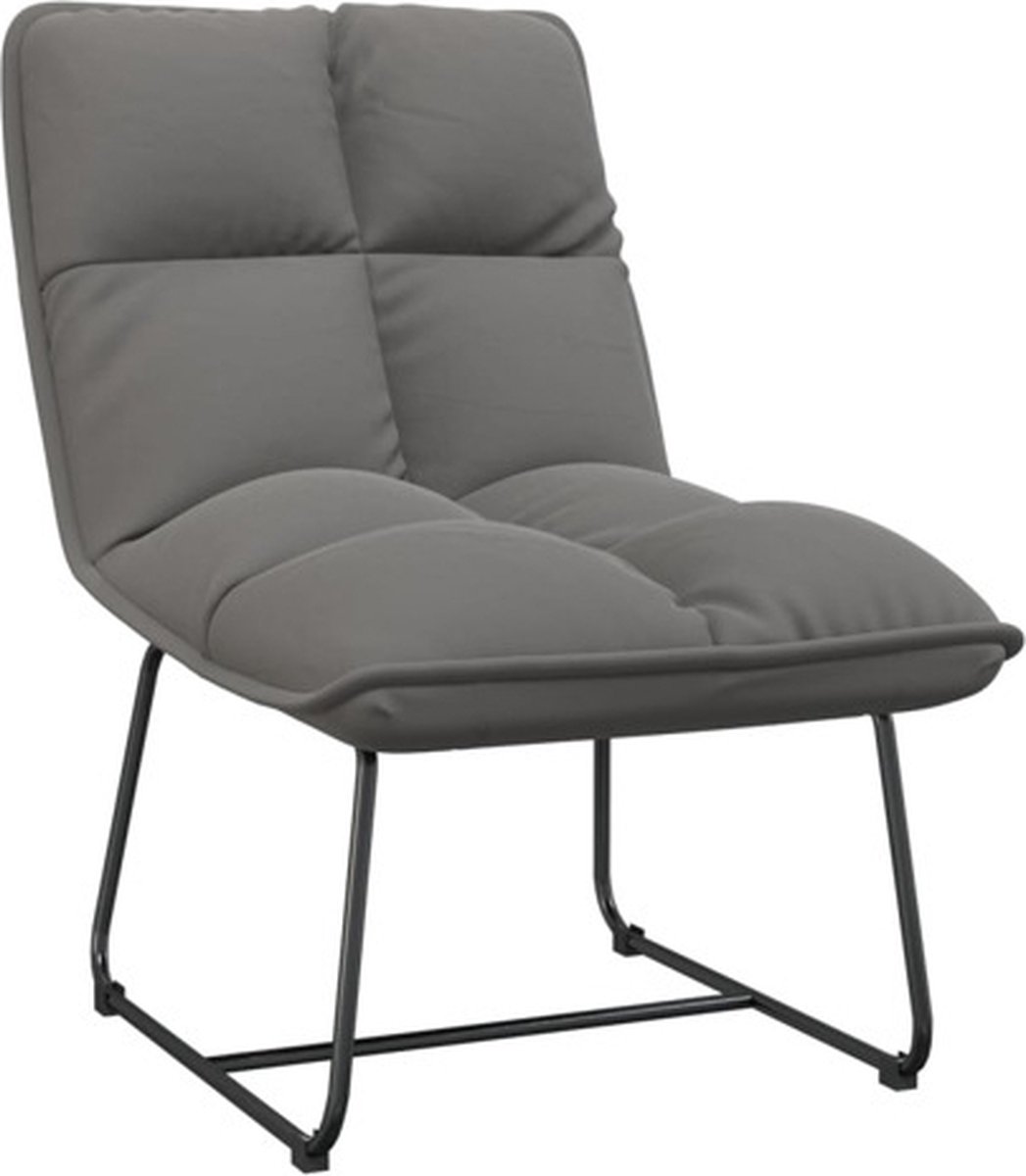 vidaXL - Loungestoel - met - metalen - frame - fluweel - lichtgrijs