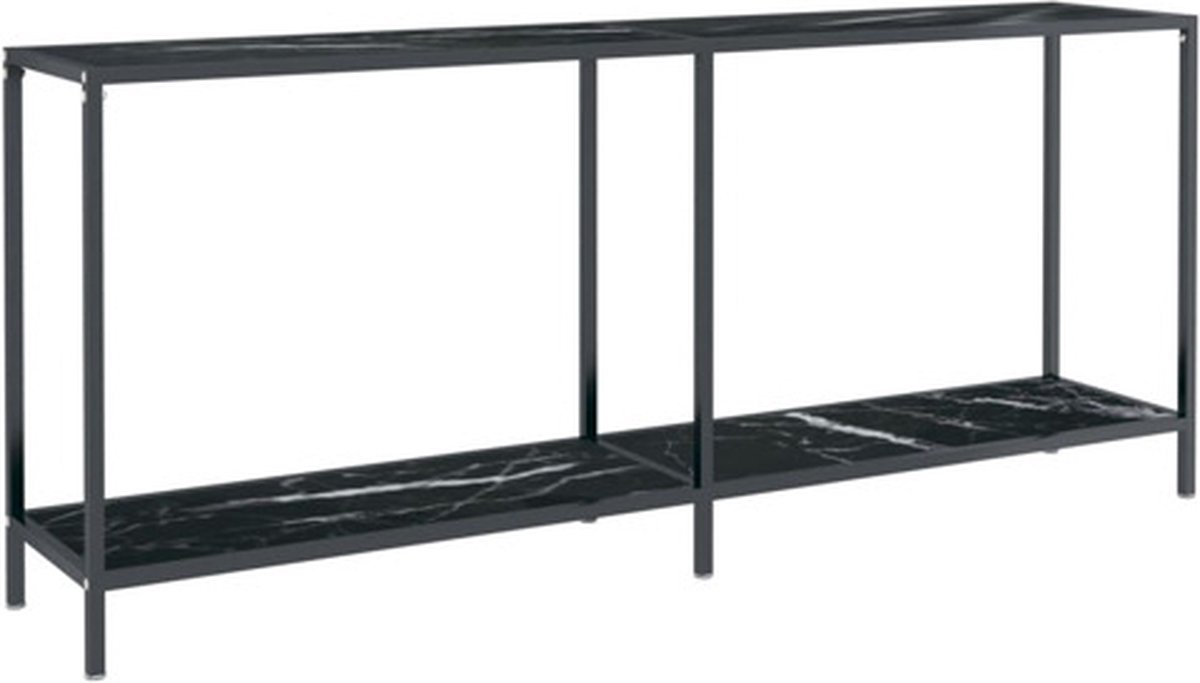 vidaXL Wandtafel - 180x35x75,5 - cm - gehard - glas - zwart