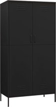 vidaXL - Kledingkast - 90x50x180 - cm - staal - zwart